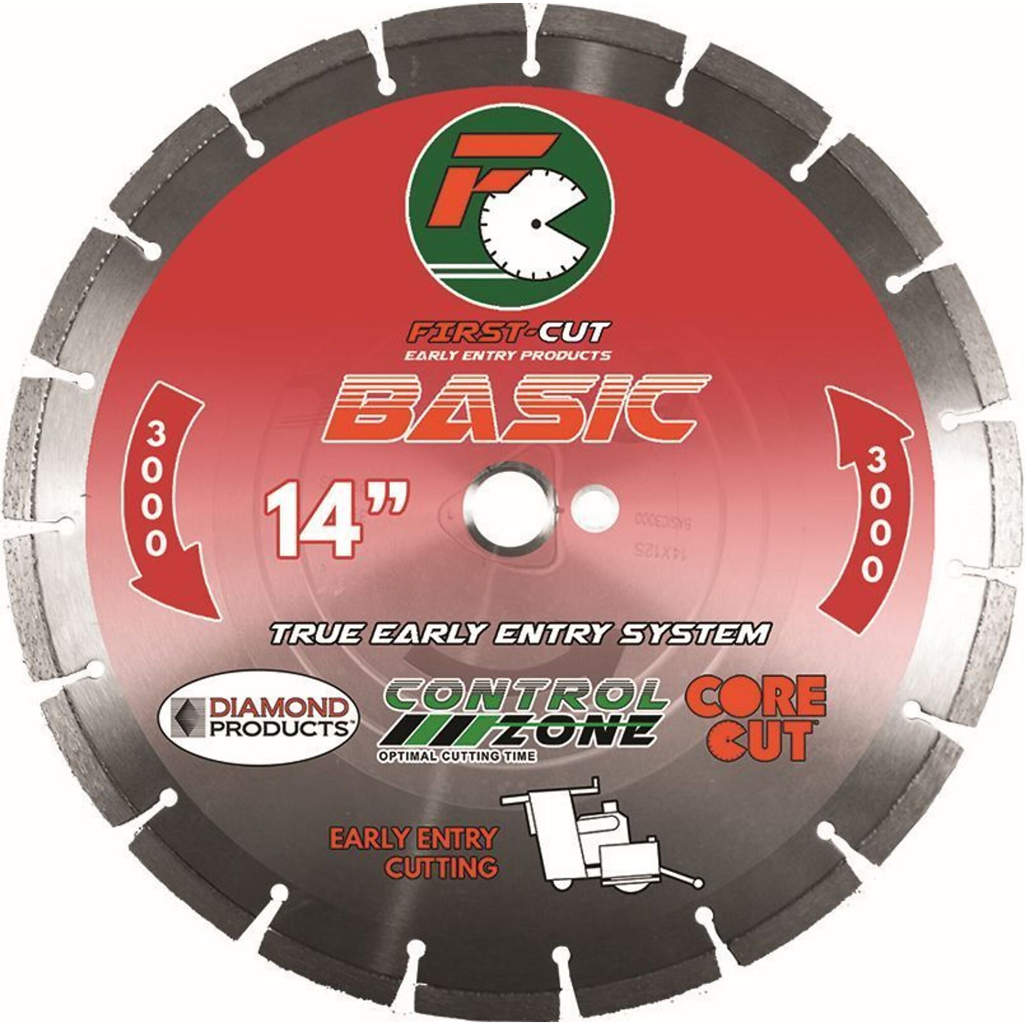 Diamond First-Cut Early Entry Blade — 14in. x 0.25in. x 1in., Triangle Knockout, Skid Plate, Model# 64580